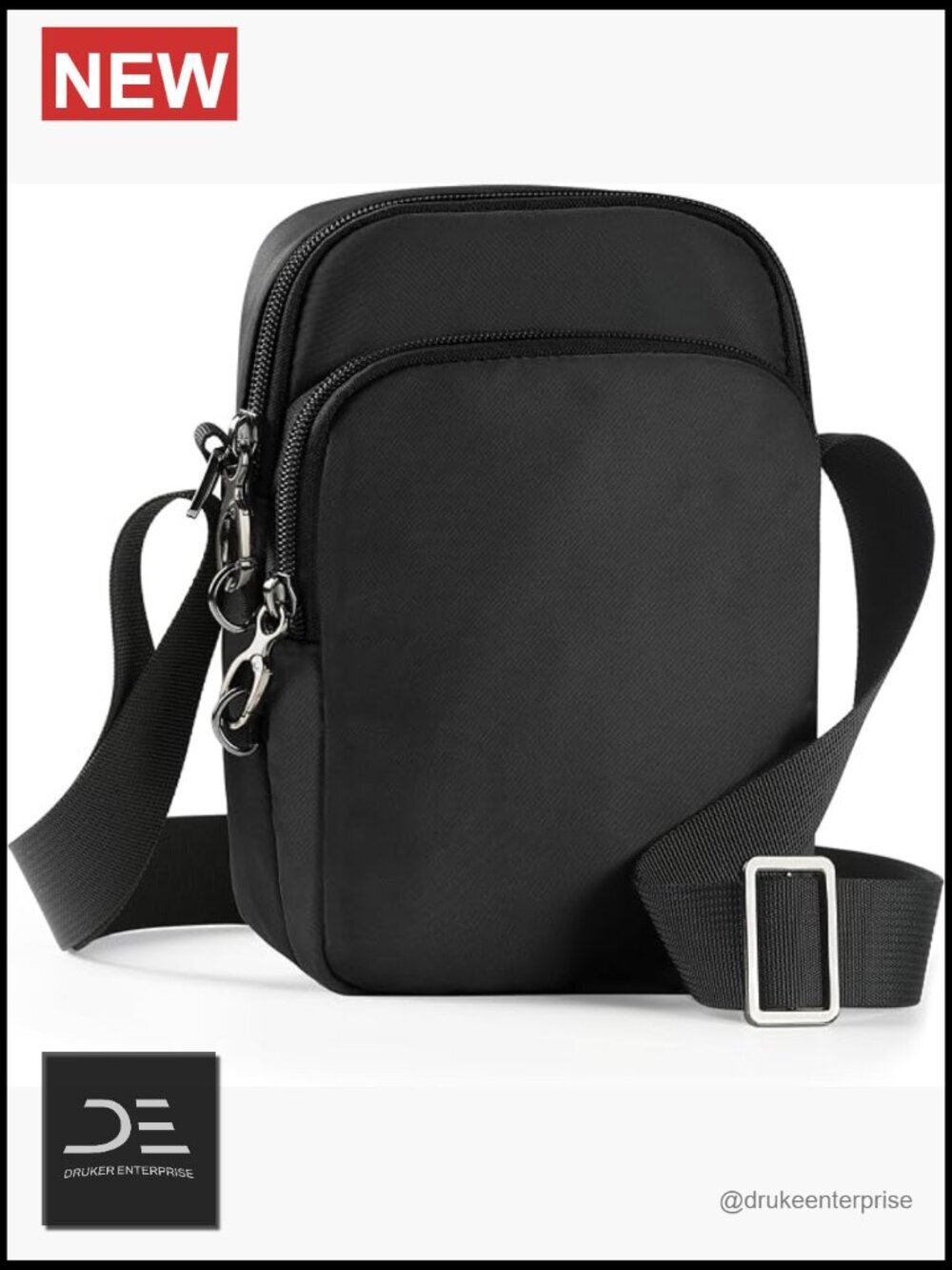 Anti Theft Crossbody Bag with Zipper Lock, RFID Blocking & Water Resistant